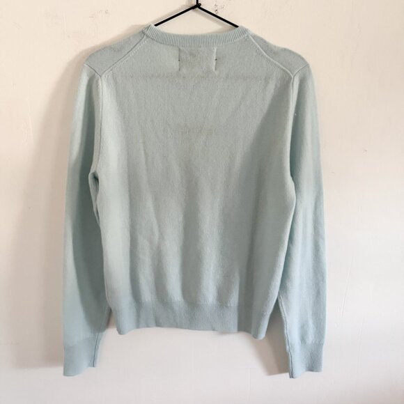 NWT Lingua Franca Seafoam Blue Iconique Cashmere Crew Sweater S - Picture 8 of 8
